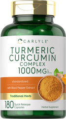Carlyle Turmeric Curcumin bottle shown for daily wellness routine