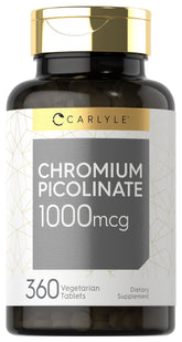 Carlyle Ultra Chromium Picolinate bottle front shows high-potency formula for everyday supplement use.