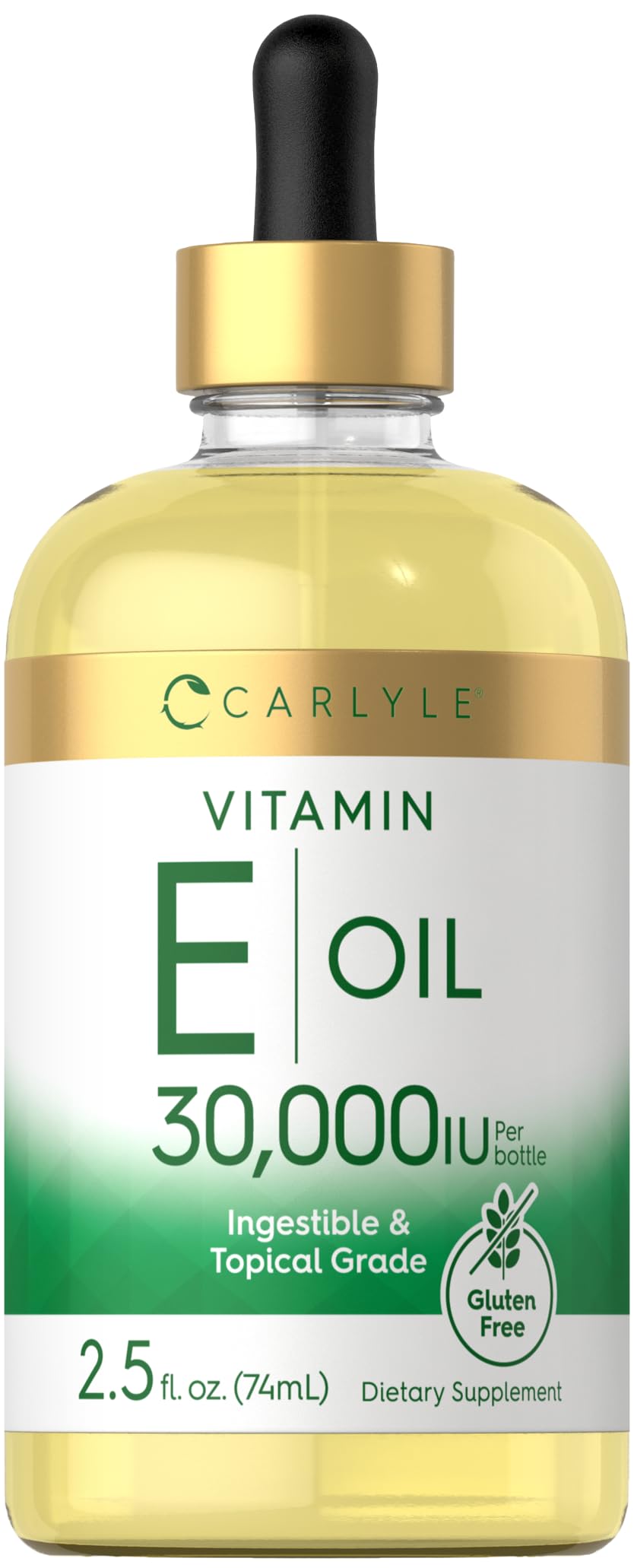 Carlyle Vitamin E Oil bottle close-up for skin moisture and potency