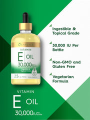Carlyle Vitamin E Oil on hand shows fast-absorbing moisture