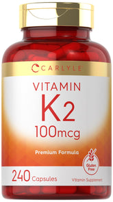 Carlyle Vitamin K2 100 mcg bottle front view highlights daily use