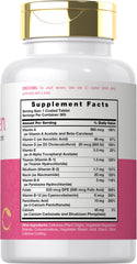 Carlyle Women's Daily Multivitamin tablets close-up showing the coated tablets for daily use.