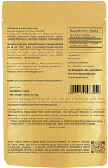 Carmel Organics Amla powder tin close-up highlighting premium packaging