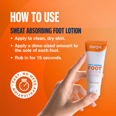 Carpe Foot care routine demonstrates nightly application for fresh feet