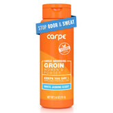 Carpe Sweat Absorbing Powder bottle reduces moisture for daily comfort.