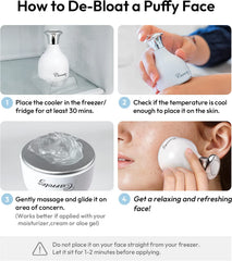 Carrotez ice roller contoured design hugging facial curves