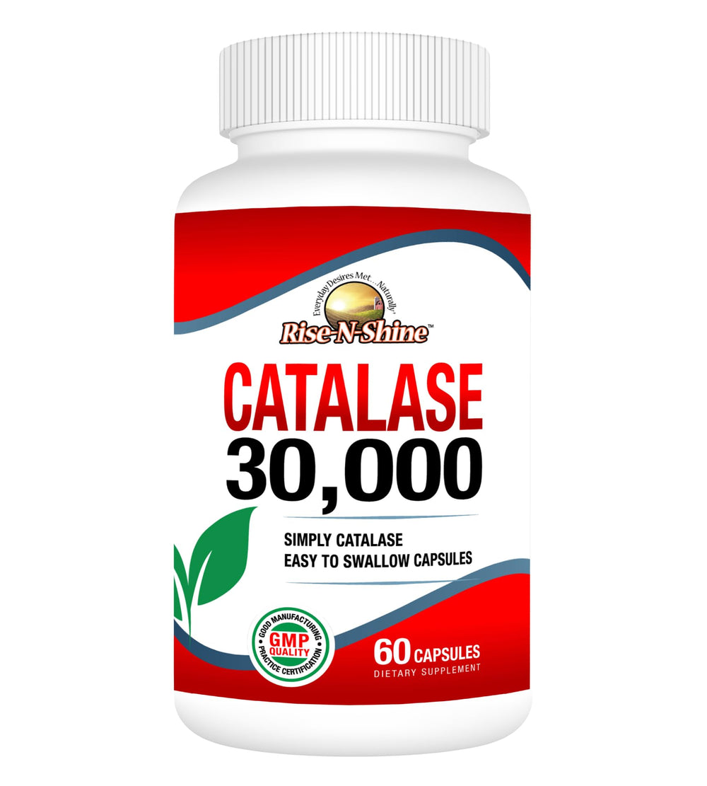 Rise-N-Shine Catalase Extreme bottle front showing the product for daily hair support