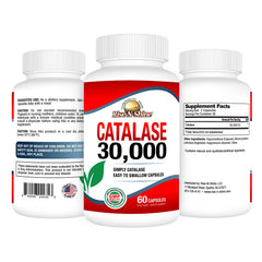 Closeup of Rise-N-Shine Catalase label highlighting high potency