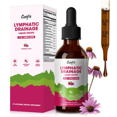Catfit Lymphatic Drainage Drops bottle on white background for easy daily use.