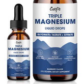 Catfit magnesium glycinate liquid drops bottle with blueberry flavor for easy nightly relaxation