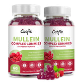 Catfit Mullein Gummies bottle in raspberry flavor for easy breathing support