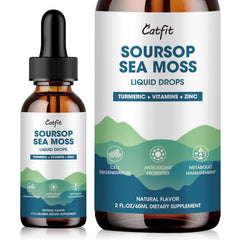Catfit Soursop Drops bottle on a clean surface highlighting easy daily antioxidant support.
