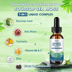 Catfit Soursop Drops being poured showing a quick 2 ml daily serving.