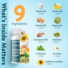C Calthorvitana vitamin B complex softgel showcasing B2/B6/B12 nutrients.