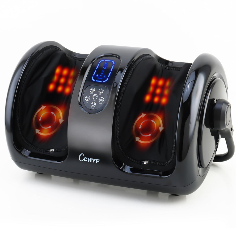 CCHYF Shiatsu Foot Massager with Heat front view showing deep kneading for relaxed feet.