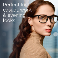 CCVOO 1.25 reading glasses on face, stylish everyday near-vision solution