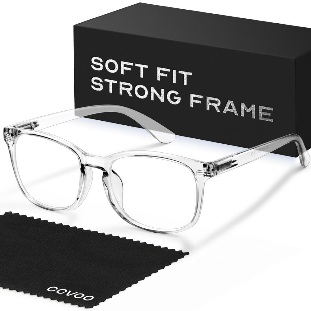 CCVOO oval-frame reading glasses close-up for comfortable near vision