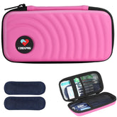 CDBXPRG estuche enfriador de insulina rosa, vista frontal para viaje seguro.