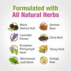 Cedar Bear Naturales herbal blend ingredients shown for digestive support.