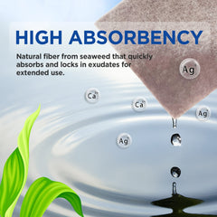 Ceeport AG silver alginate dressing adapting to body contours for comfortable wear.