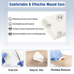 Ceeport calcium alginate wound dressing 4x4 non-stick pad allows painless removal