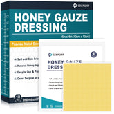 Ceeport Honey Gauze Dressing packaging shows ten individually wrapped patches.