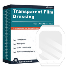Ceeport Transparent Dressing box front view showing compact packaging for quick first aid