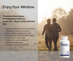 CELCLENE ResetIF bottle label showcasing natural electrolytes and B vitamins for fasted workouts