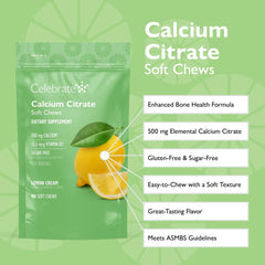 Celebrate Bariatric calcium citrate 500mg soft chew highlights bioavailability for bone health