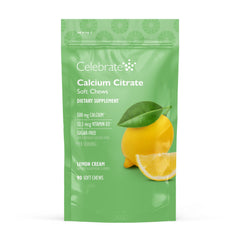 Celebrate Bariatric lemon soft chews in bottle for convenient daily calcium and vitamin D support