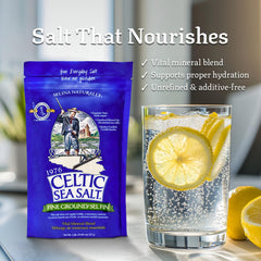 Celtic Sea Salt packaging resealable bag emphasizes convenience and freshness.