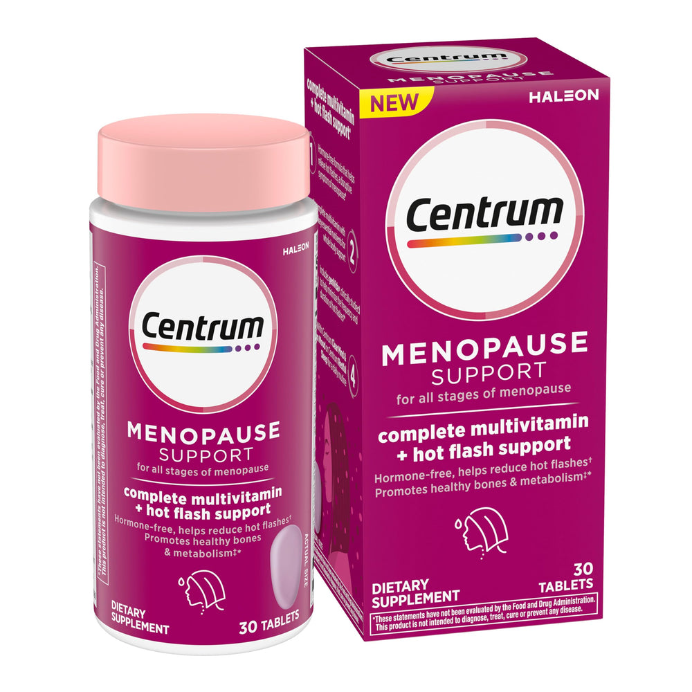 Centrum complete multivitamin hot-flash bottle with geniVida for potential relief