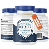 Centurion Labs Defender Immunity Boost bottle provides a convenient 60-cap daily wellness option.