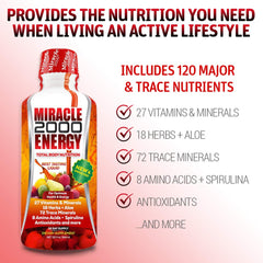 Century Systems Miracle 2000 ingredients spread: demonstrates comprehensive vitamins, minerals, and antioxidants at a glance.