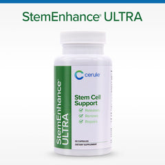 Cerule StemEnhance Ultra capsules in macro shot, vegan-friendly daily use