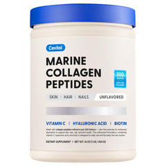 Cevitol Marine Collagen Peptides bottle for easy daily beauty routine