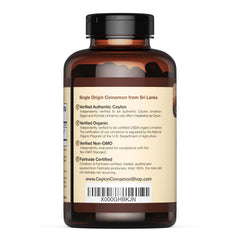 Ceylon Cinnamon Shop 180-capsule bottle ready for a three-month routine.