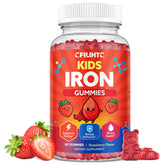 CFILIHTC Iron Gummies kids bottle-front; strawberry flavor for daily energy