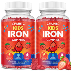 CFILIHTC iron gummies bottle with strawberry flavor for daily energy support in kids