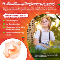 CFILIHTC Iron Gummies nutrition panel; 14 essential nutrients listed