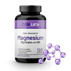 CGMLABS magnesium glycinate bottle front for daily high absorption