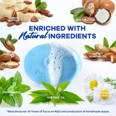 CHARMPOO soap peppermint citrus aroma bar provides a refreshing cleanse