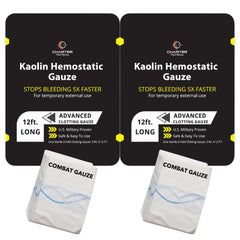 Charter Tactical Quick Clotting Combat Gauze demonstrates rapid bleeding control in a field wound scenario.