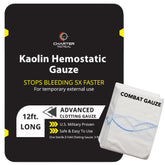 Charter Tactical quick clotting gauze in action for rapid wound packing in the field
