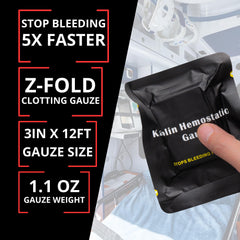 Charter Tactical Z-fold gauze design enables efficient wound packing