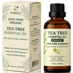CHDGSJ Tea Tree Oil bottle from Australia highlighting purity and aroma