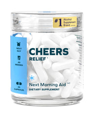 Cheers Relief bottle packaging for responsible post-drinking rituals