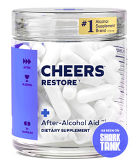 Cheers Restore capsules displaying high DHM and cysteine per serving.
