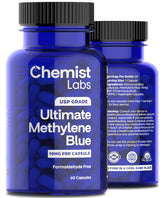 Chemist Labs Methylene Blue capsules in bottle for daily use.