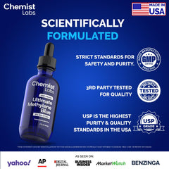 Chemist Labs Methylene Blue drops dropper illustrating precise dosing
